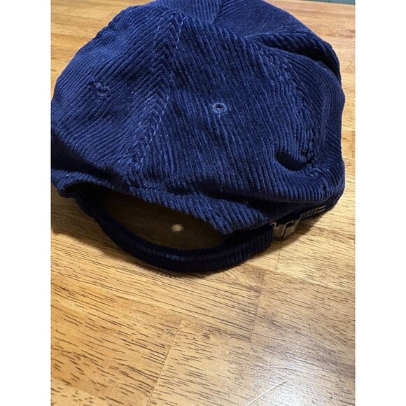Vintage Anvil Corduroy Navy Blue Classic Baseball Band Hat Adjustable Retro - Picture 3 of 6